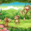 New Aapjes in de jungle fotobehang Kinderkamer