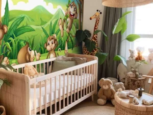 New Aapjes in de jungle fotobehang Kinderkamer