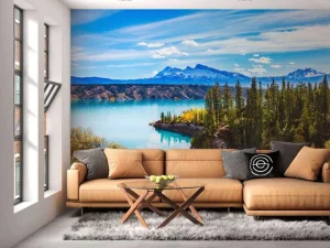 Discount Abraham Lake in Canada fotobehang Bloemen