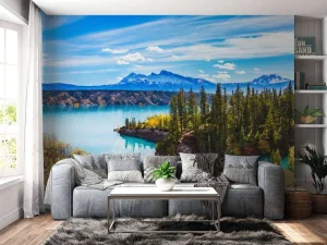 Discount Abraham Lake in Canada fotobehang Bloemen