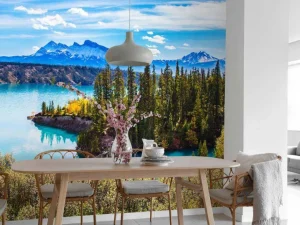 Discount Abraham Lake in Canada fotobehang Bloemen