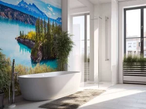 Discount Abraham Lake in Canada fotobehang Bloemen