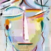 Discount Abstract gezicht van een vrouw fotobehang Tienerkamer | Gang