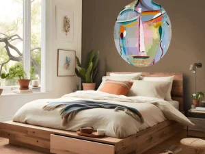 Discount Abstract gezicht van een vrouw fotobehang Tienerkamer | Gang