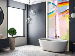 Discount Abstract gezicht van een vrouw fotobehang Tienerkamer | Gang