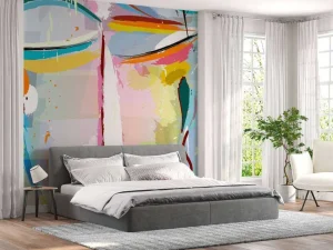 Discount Abstract gezicht van een vrouw fotobehang Tienerkamer | Gang