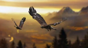 Best Adelaars in de Alpen fotobehang Dieren