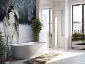 Outlet Alaska-malamute in de sneeuw fotobehang Tienerkamer | Dieren