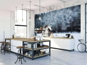 Outlet Alaska-malamute in de sneeuw fotobehang Tienerkamer | Dieren
