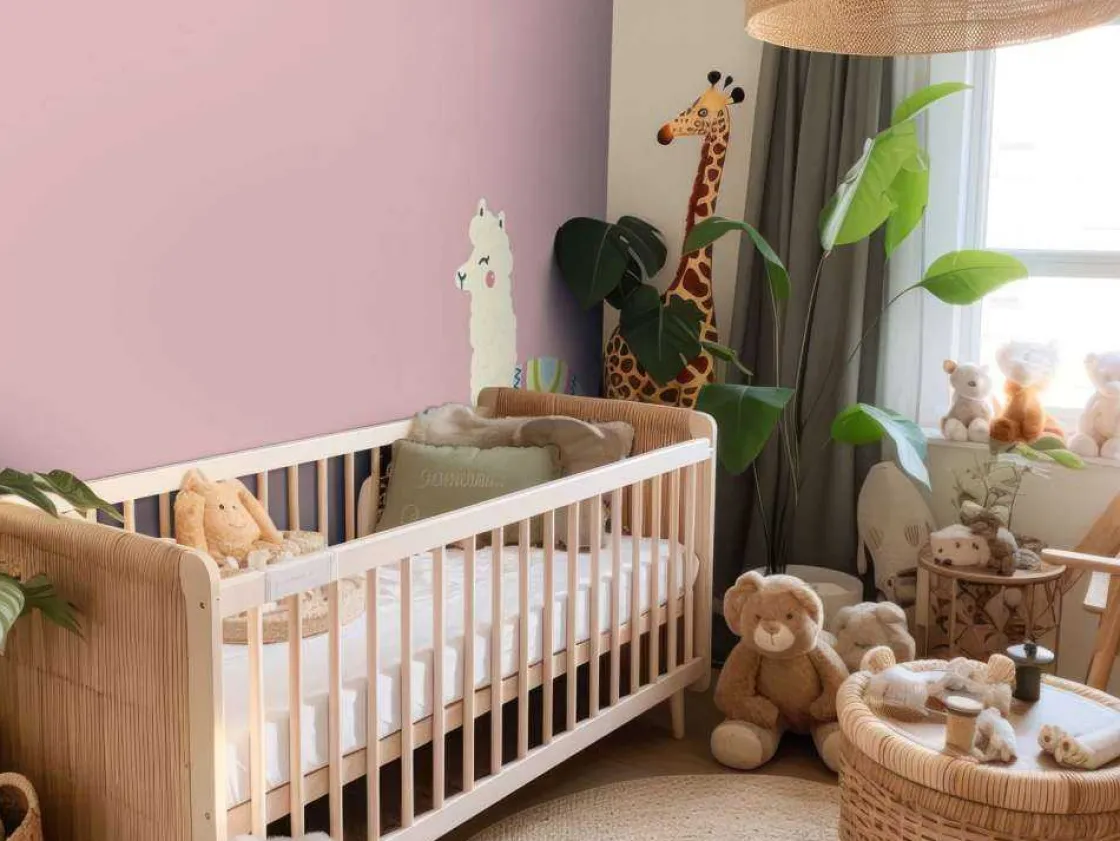 alpaca_design_met_een_roz_2.webp Online Alpaca design met een roze achtergrond fotobehang Kinderkamer | Babykamer