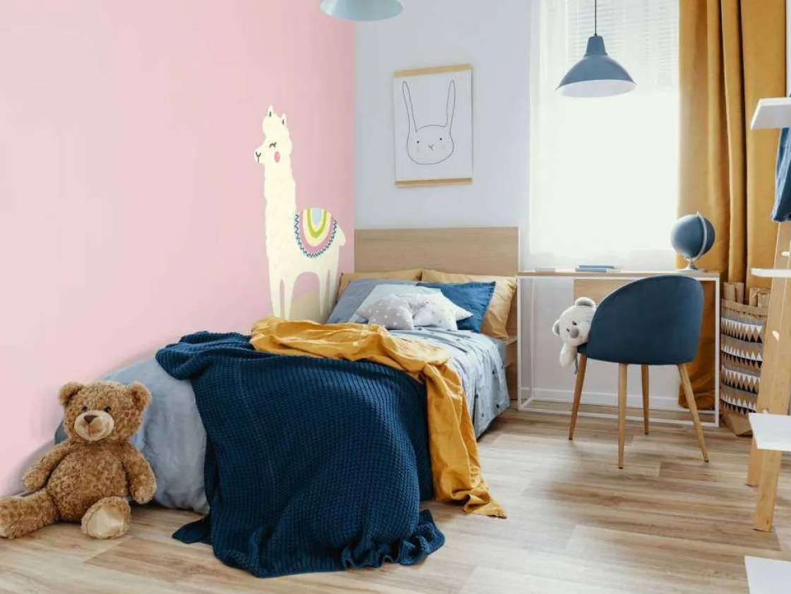 alpaca_design_met_een_roz_4.webp Online Alpaca design met een roze achtergrond fotobehang Kinderkamer | Babykamer