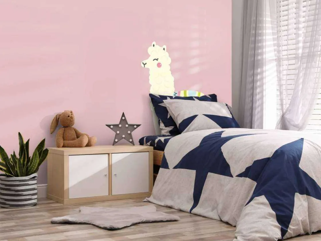 alpaca_design_met_een_roz_5.webp Online Alpaca design met een roze achtergrond fotobehang Kinderkamer | Babykamer