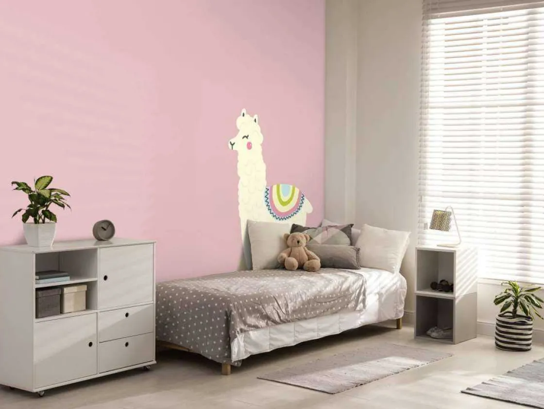 alpaca_design_met_een_roz_6.webp Online Alpaca design met een roze achtergrond fotobehang Kinderkamer | Babykamer
