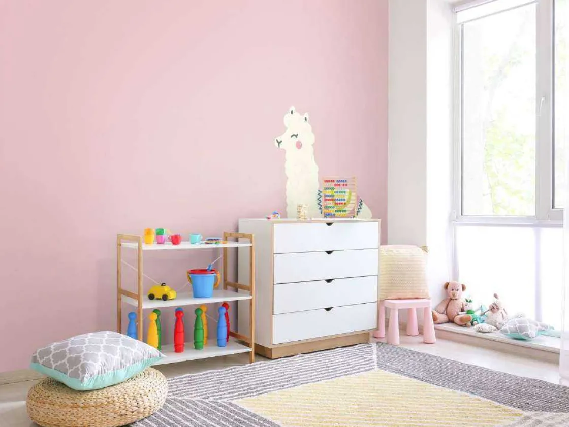 alpaca_design_met_een_roz_7.webp Online Alpaca design met een roze achtergrond fotobehang Kinderkamer | Babykamer