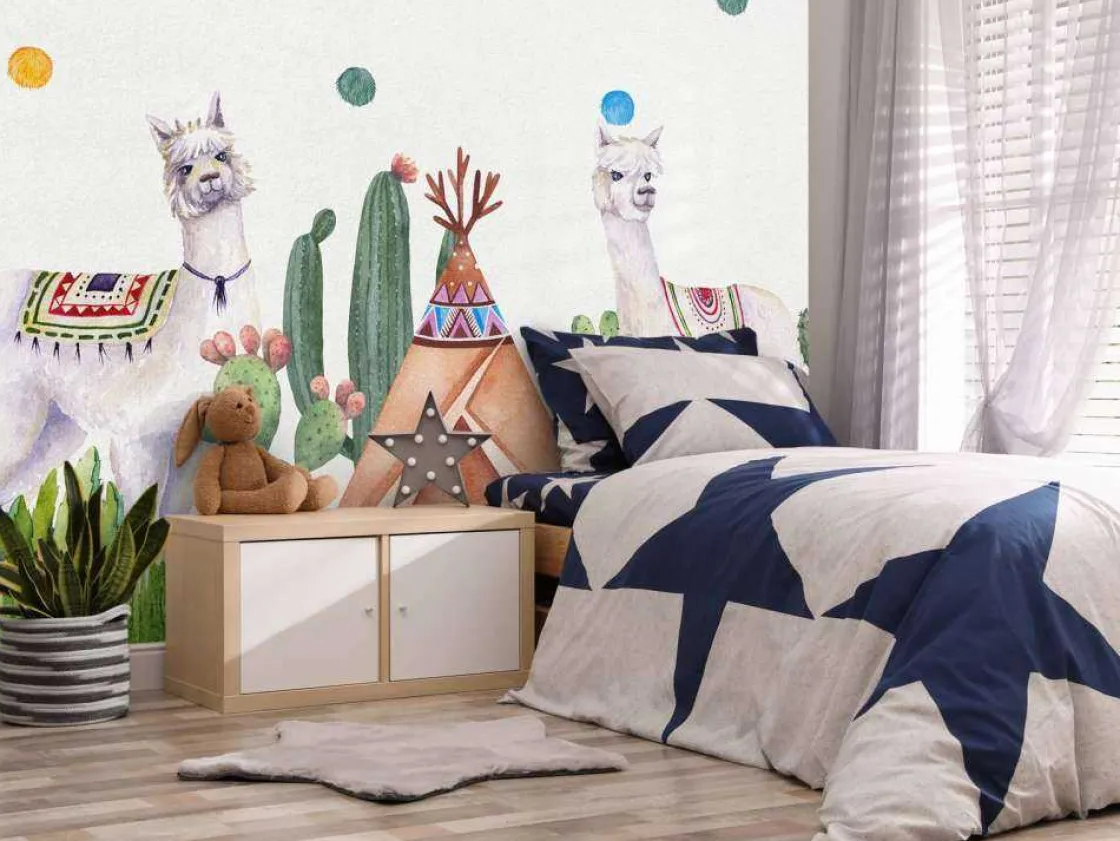 alpacas_tussen_cactussen_2.webp Online Alpaca's tussen cactussen Kinderkamer | Dieren