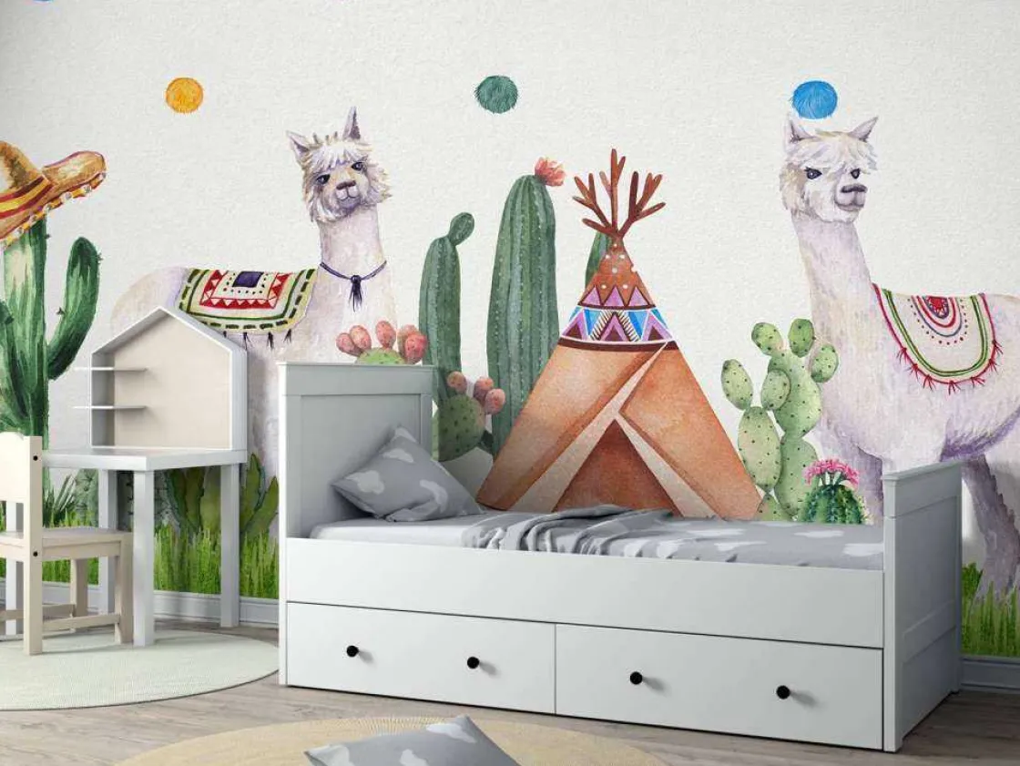 alpacas_tussen_cactussen_3.webp Online Alpaca's tussen cactussen Kinderkamer | Dieren