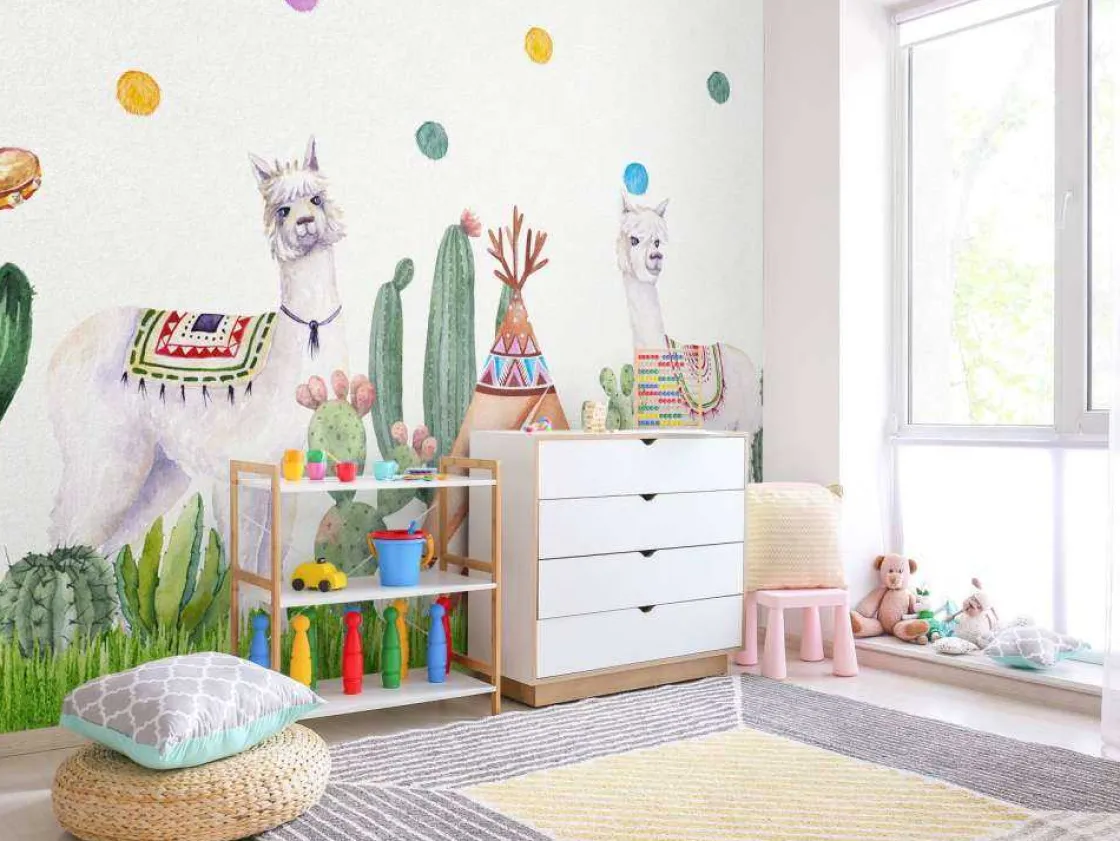 alpacas_tussen_cactussen_6.webp Online Alpaca's tussen cactussen Kinderkamer | Dieren