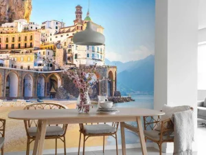 Online Amalfi strand fotobehang Architectuur