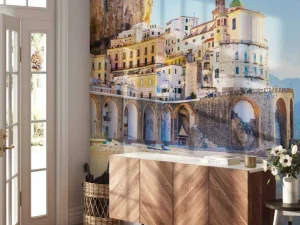 Online Amalfi strand fotobehang Architectuur