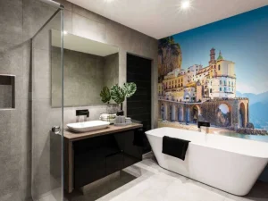 Online Amalfi strand fotobehang Architectuur