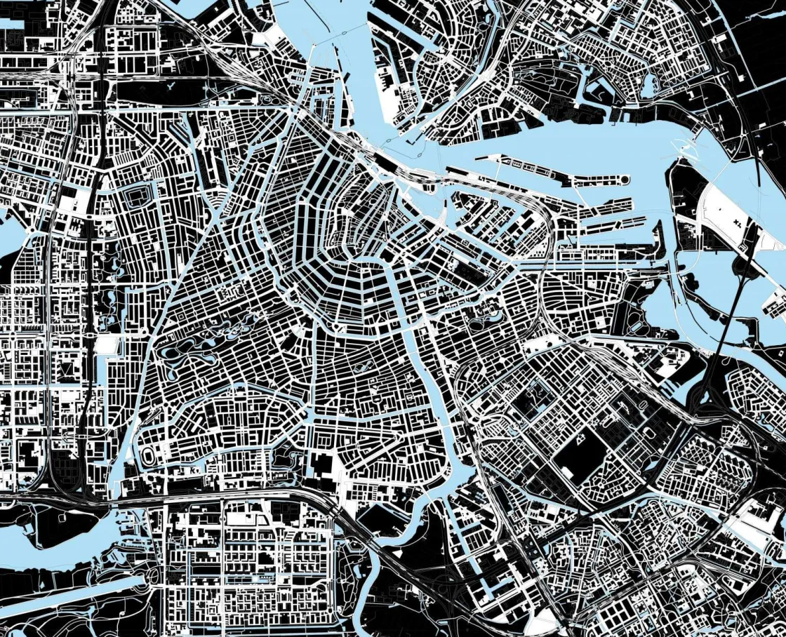 amsterdam_plattegrond_fot_0.webp Hot Amsterdam plattegrond fotobehang Steden | Architectuur