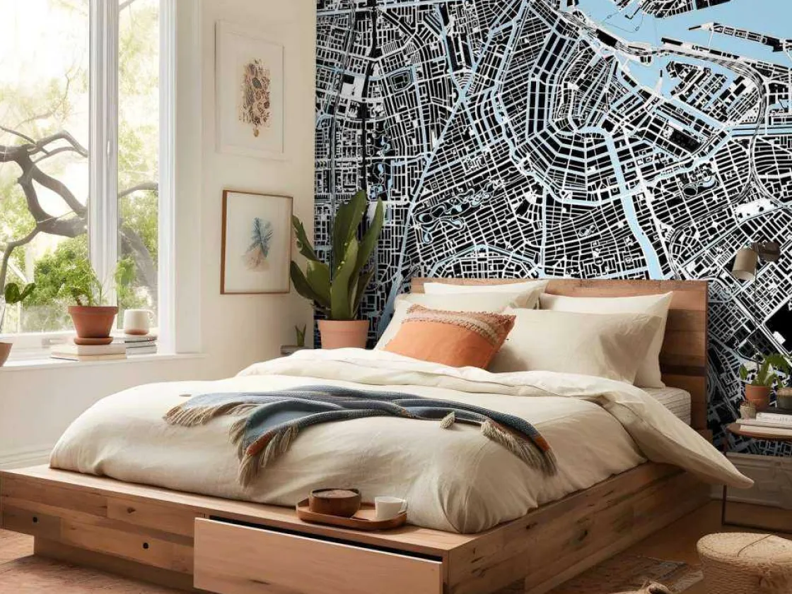 amsterdam_plattegrond_fot_1.webp Hot Amsterdam plattegrond fotobehang Steden | Architectuur