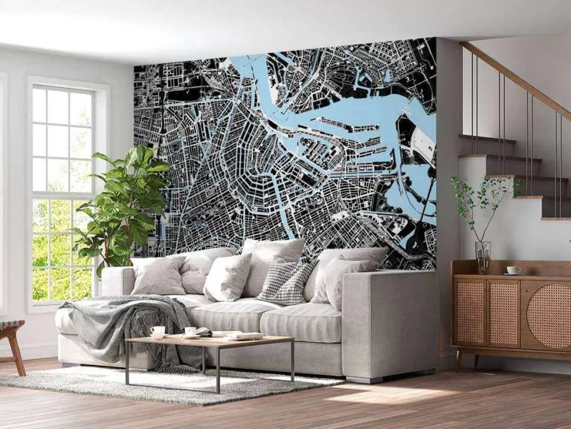 amsterdam_plattegrond_fot_10.webp Hot Amsterdam plattegrond fotobehang Steden | Architectuur