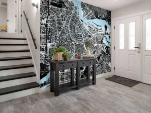 Hot Amsterdam plattegrond fotobehang Steden | Architectuur