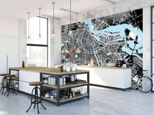 Hot Amsterdam plattegrond fotobehang Steden | Architectuur