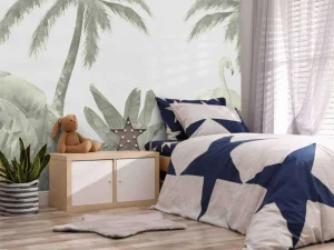 Hot Apen en flamingo's in groen Kinderkamer