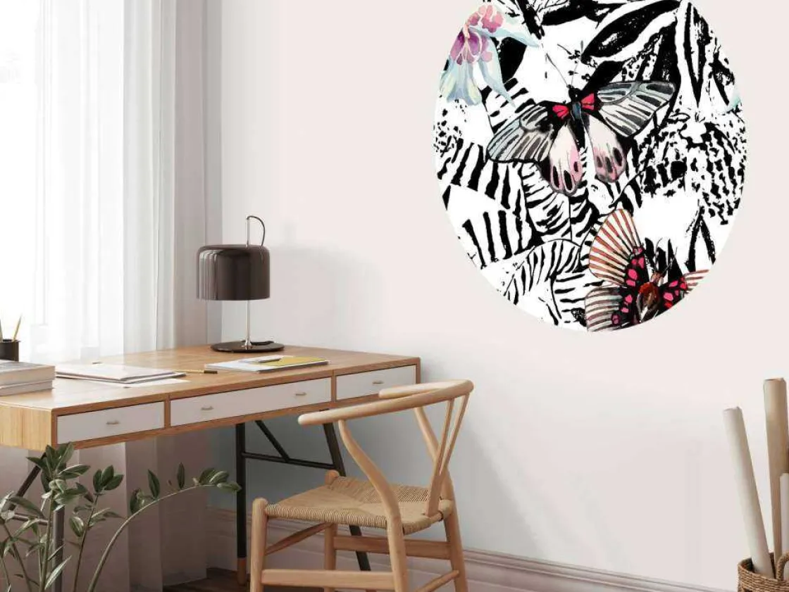 aquarel_van_exotische_vli_6.webp Best Aquarel van exotische vlinders en bloemen fotobehang Tienerkamer | Bloemen