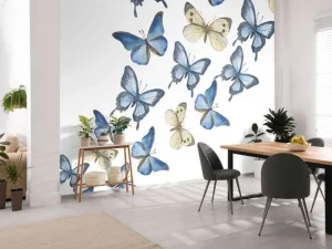 Outlet Aquarel van vlinders met een witte achtergrond fotobehang Kunst & Design | Dieren