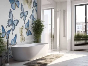 Outlet Aquarel van vlinders met een witte achtergrond fotobehang Kunst & Design | Dieren