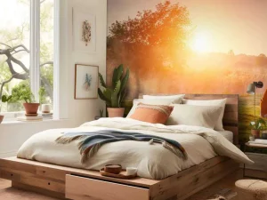 Online Arabisch paard bij zonsondergang fotobehang Tienerkamer | Kinderkamer