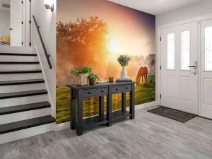 Online Arabisch paard bij zonsondergang fotobehang Tienerkamer | Kinderkamer