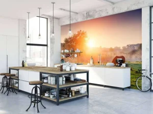 Online Arabisch paard bij zonsondergang fotobehang Tienerkamer | Kinderkamer