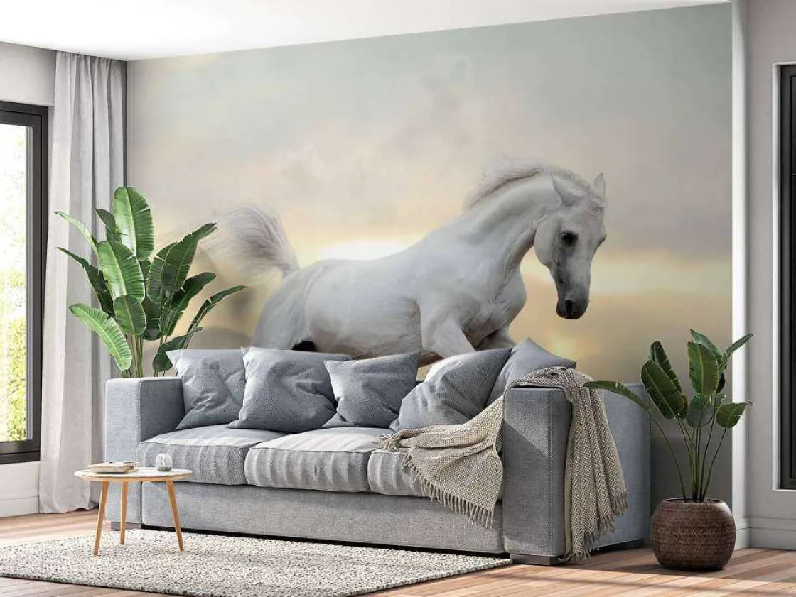 arabische_hengst_in_het_s_2.webp Sale Arabische Hengst in het stof fotobehang Tienerkamer | Kinderkamer