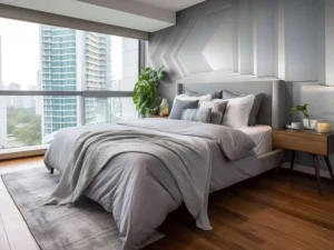 Outlet Architectonische witte kamer in 3D fotobehang 3d