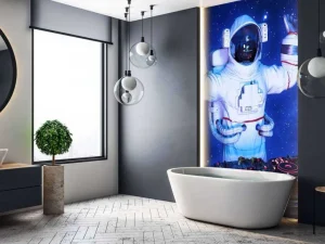 Online Astronaut DJ fotobehang Tienerkamer