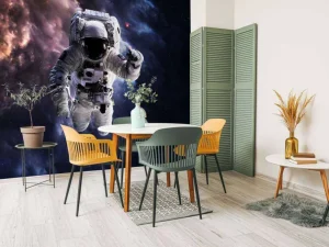 Online Astronaut in de ruimte fotobehang Tienerkamer