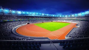 Fashion Atletiekstadion in de avond fotobehang Tienerkamer | Kinderkamer