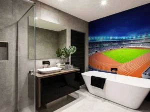 Fashion Atletiekstadion in de avond fotobehang Tienerkamer | Kinderkamer