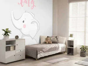 Discount Baby olifantje fotobehang Babykamer