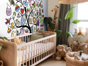 Discount Babyspullen boom fotobehang Babykamer