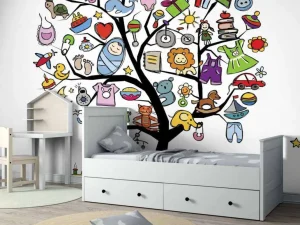 Discount Babyspullen boom fotobehang Babykamer