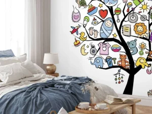 Discount Babyspullen boom fotobehang Babykamer