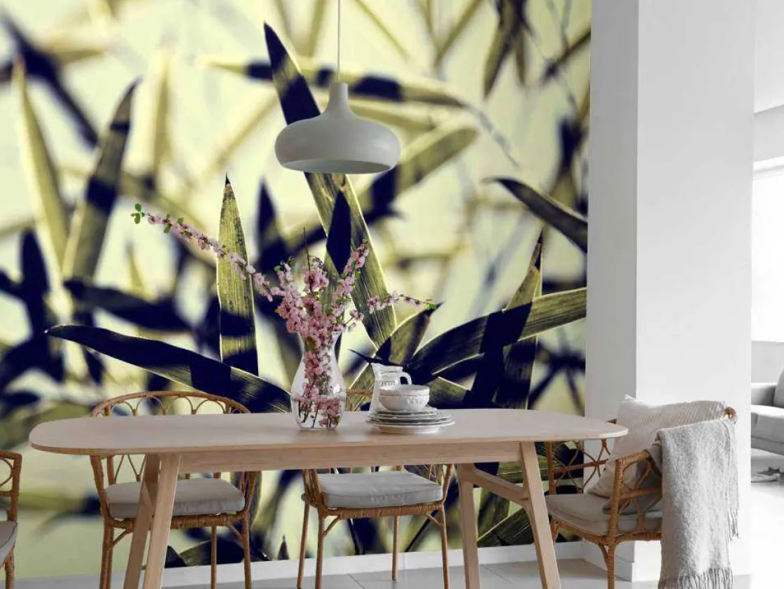 bamboe_bladeren_in_de_zon_3.webp Online Bamboe bladeren in de zon fotobehang Woonkamer | Bloemen