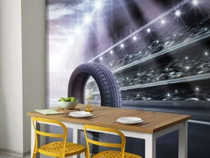 Clearance Band op een race circuit fotobehang Kinderkamer | Transport