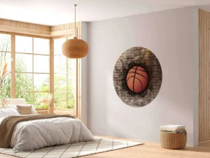 Sale Basketbal in een stenen muur fotobehang Kinderkamer | Sport
