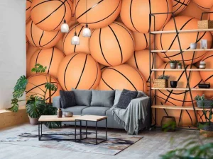 Online Basketballen print fotobehang Kinderkamer | Sport